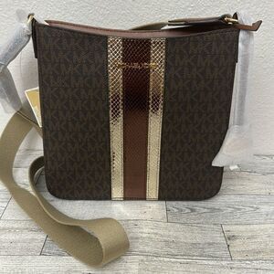 Michael Kors Jet Set Travel Metallic Messenger Bag NWT